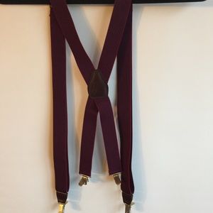 VINTAGE PELICAN BURGUNDY/NAVY SUSPENDERS O/S